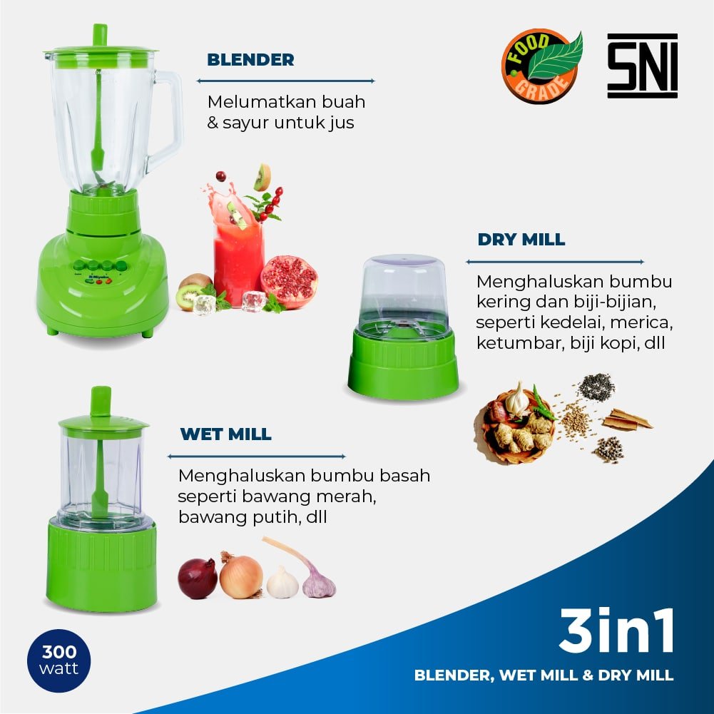 BLENDER MIYAKO BL-152 GF 3IN1 - Gambar 2