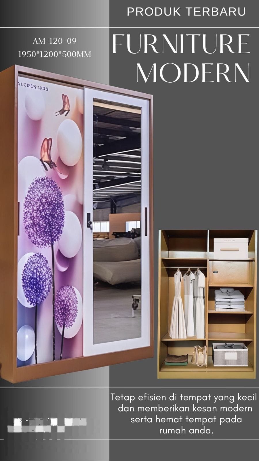 LEMARI BESI 2 PINTU 1950X1200X5 AM 1-9