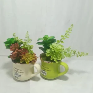 BUNGA + POT KRMIK BENTUK TEA POT 17CM