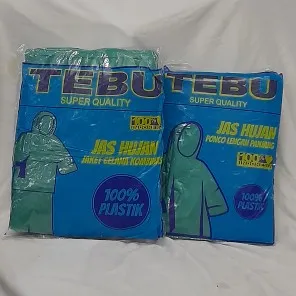 JAS HUJAN TEBU TRANSPARAN WARNA SETELAN
