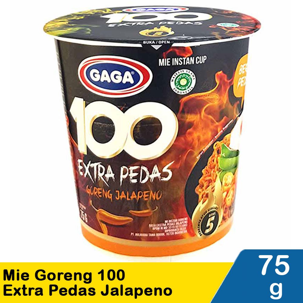 GAGA MIE CUP EXTRA PEDAS GORENG JALAPENO 75GR